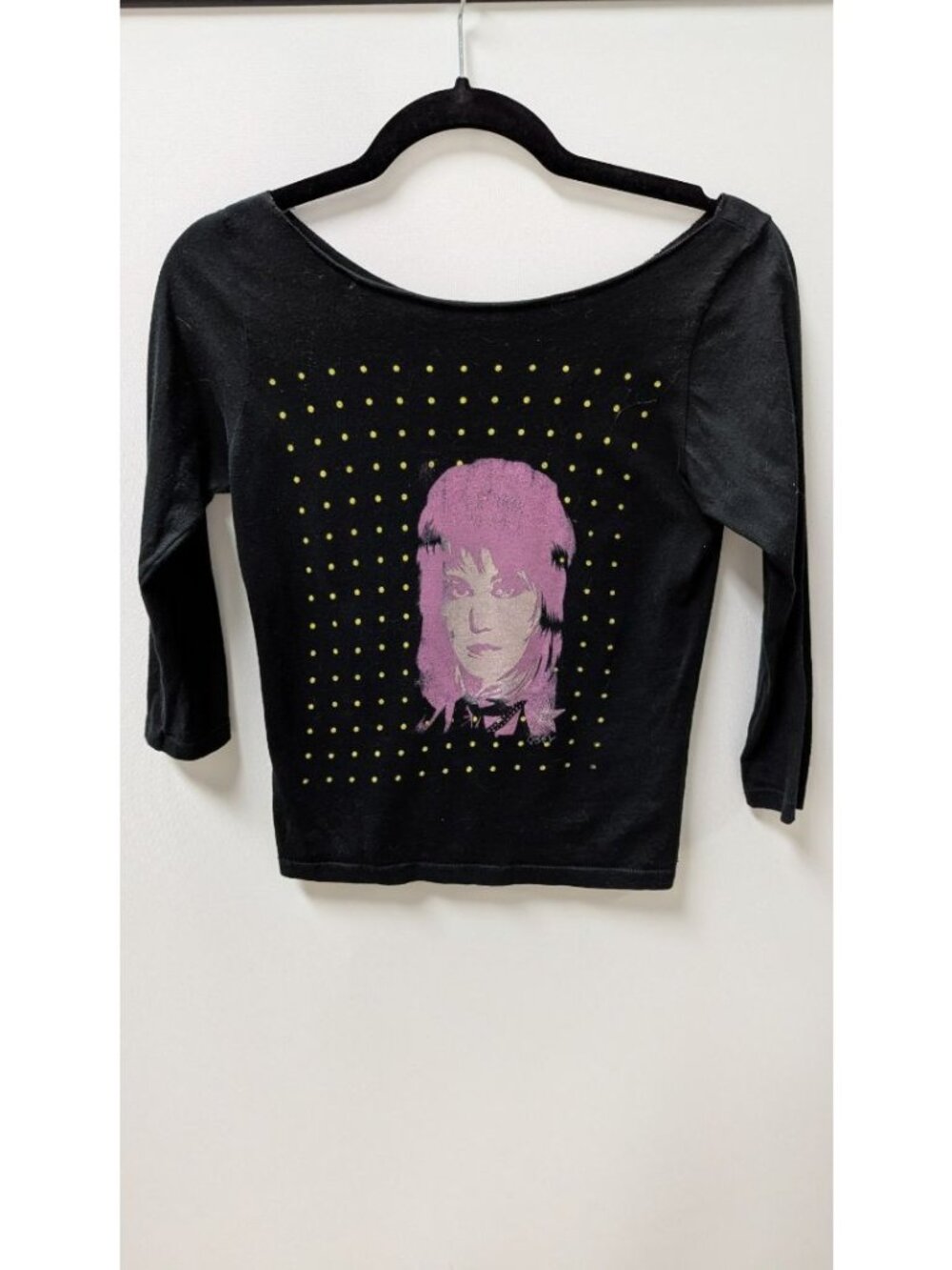 OBEY Black/Purple Joan Jett Cropped Graphic Tee